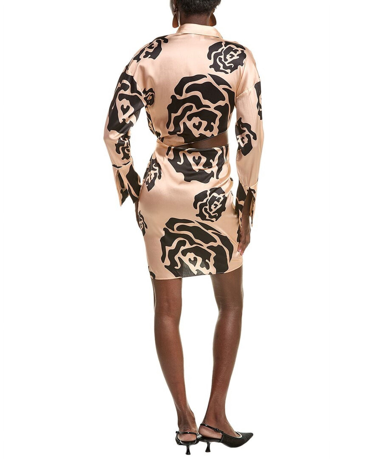 thumbnail image 2 of MOTHER OF ALL womens Atena Silk-Blend Wrap Dress, xs, Pink, 2 of 4
