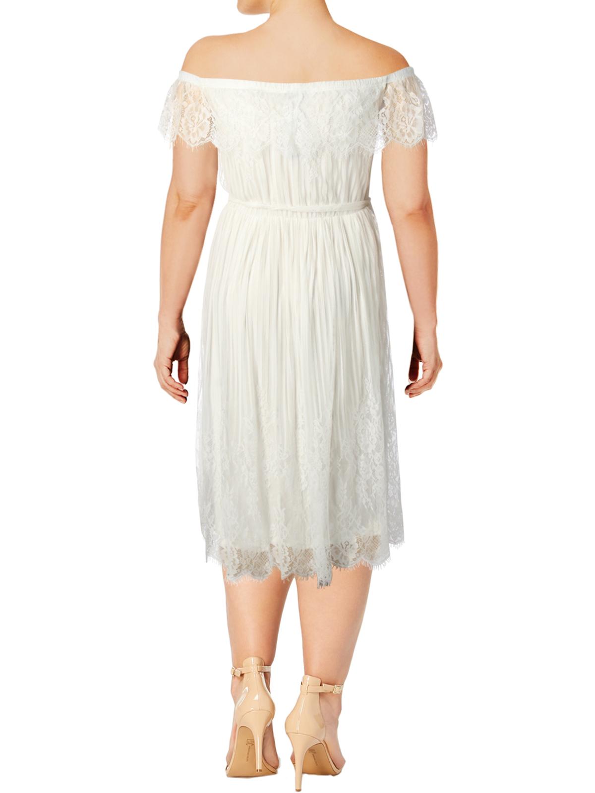 thumbnail image 2 of City Chic Womens Plus Off-The-Shoulder Lace Party Dress, 2 of 2