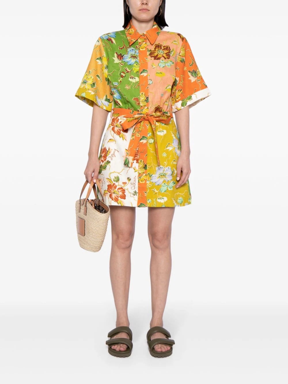 thumbnail image 1 of 2026 New Floral Print Tie-Waist Short-Sleeve Dress for Women, 1 of 6