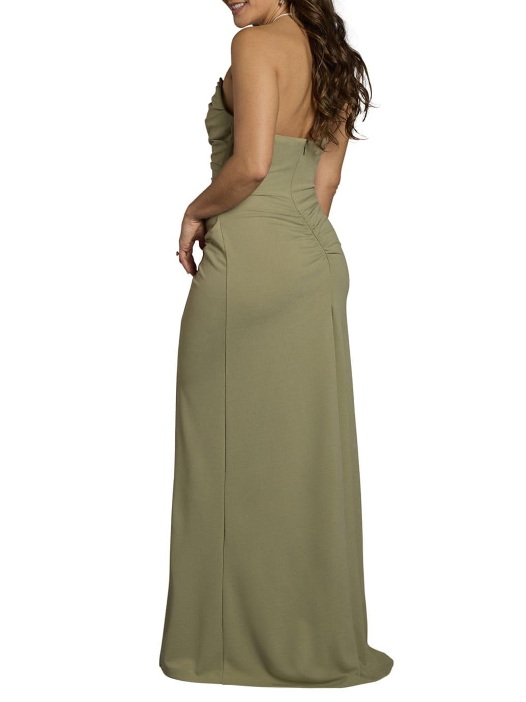 thumbnail image 5 of David’s Bridal, The Edit by DB Studio Women's Formal Sculpted Neckline Sheath Dress, Full Length, Crepe, 5 of 6