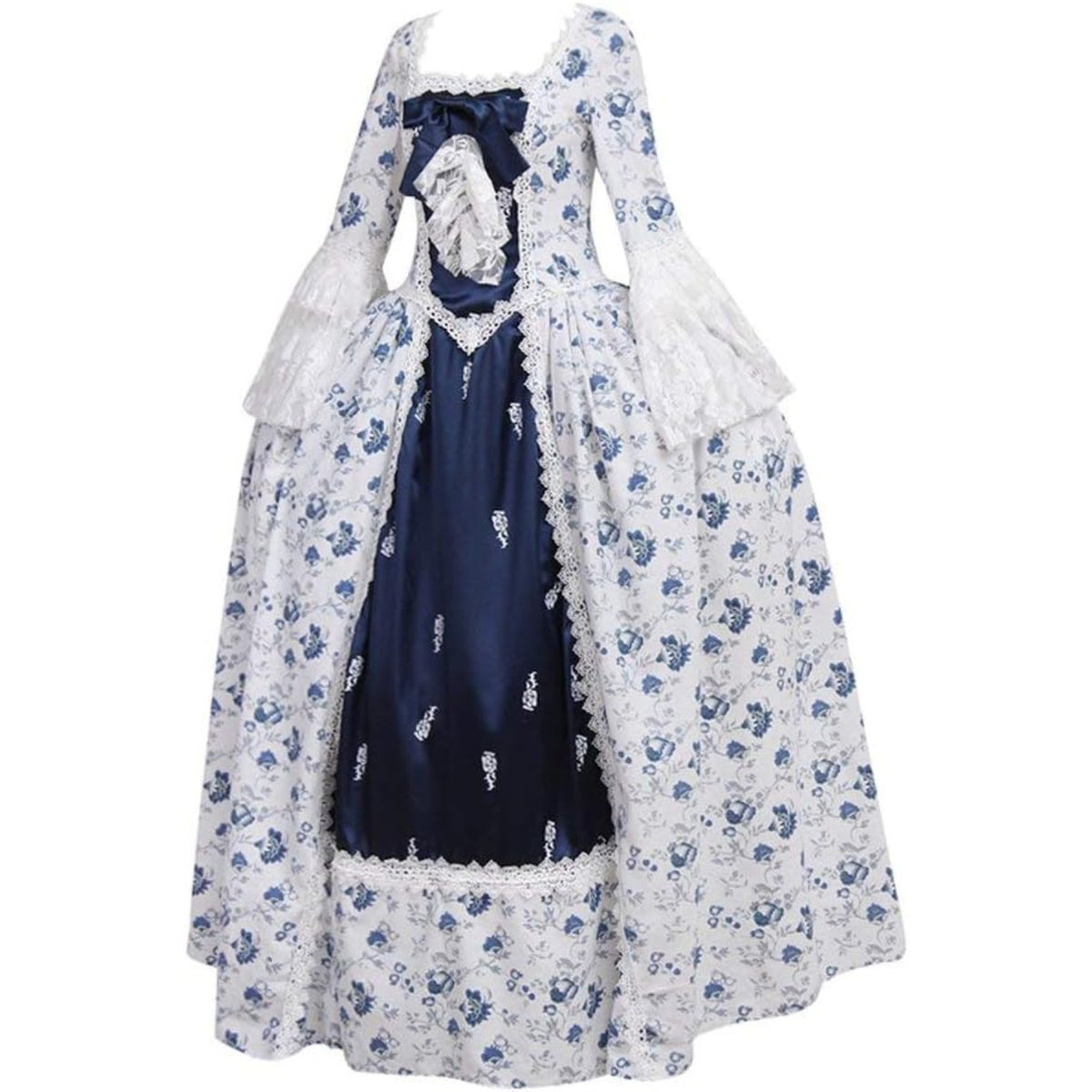 thumbnail image 2 of Women's Rococo Ball Gown Gothic Victorian Dress Navy Blue Flower, 2 of 6