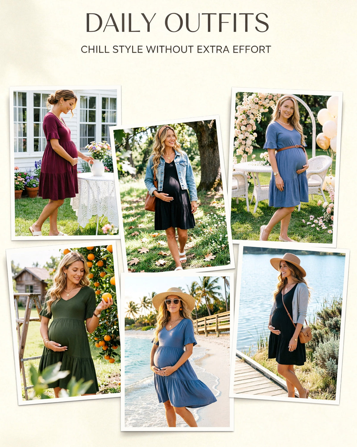 thumbnail image 4 of Women's Summer Maternity Dress Ruffle Short Sleeve Maternity Clothes, 4 of 6