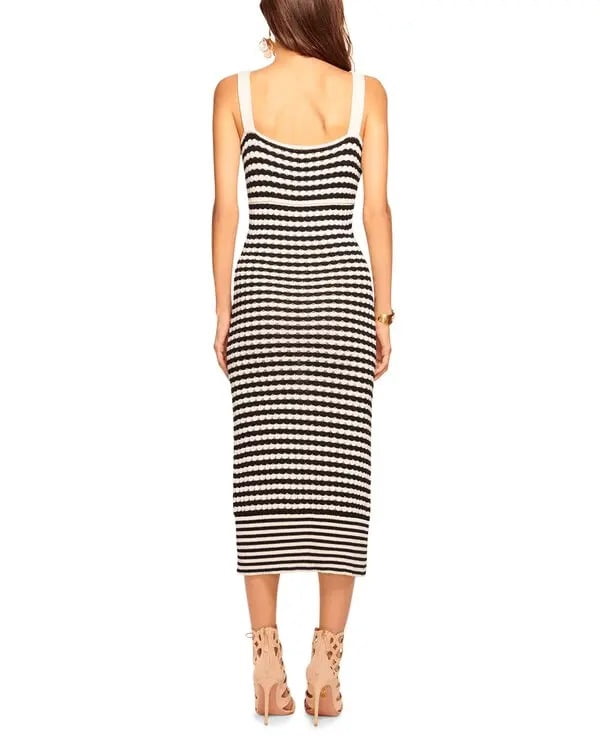 thumbnail image 2 of Ramy Brook BLACK/IVORY STRIPE Women's Jessa Keyhole Cutout Dress, US Medium, 2 of 4
