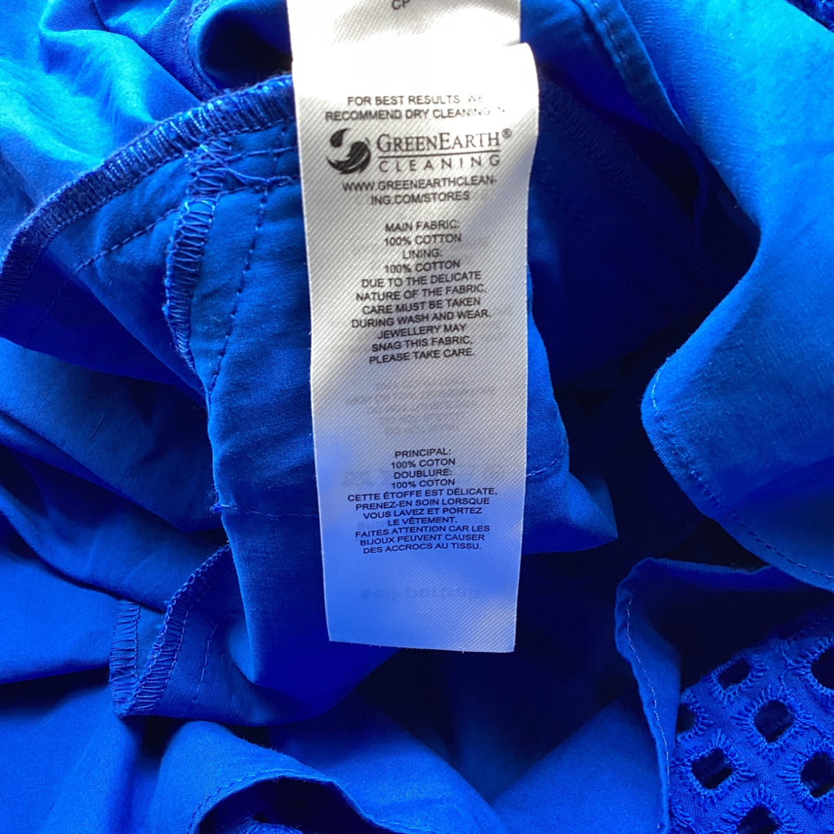 thumbnail image 5 of Pre-Owned Self-Portrait Cutout Broderie Anglaise Midi Dress in Blue Cotton, 5 of 6