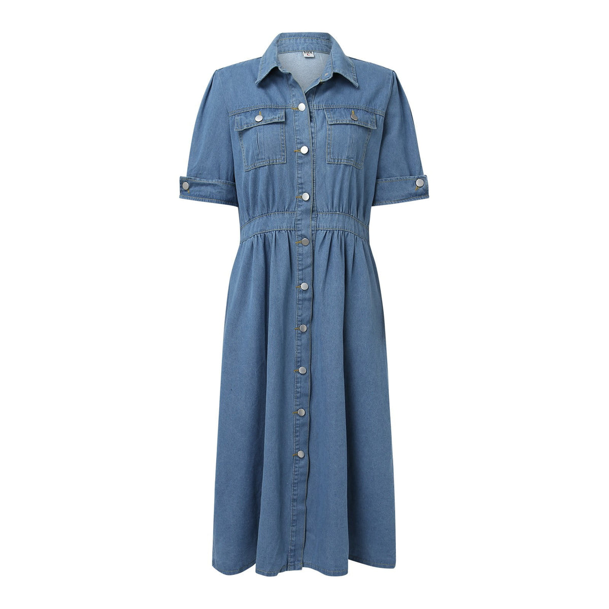 thumbnail image 5 of Jamsmile Womens Denim Dress Casual Summer Button Dresses With Multi Pockets High Waist Slim Ladies Lightweight Dress Clothes, 5 of 8