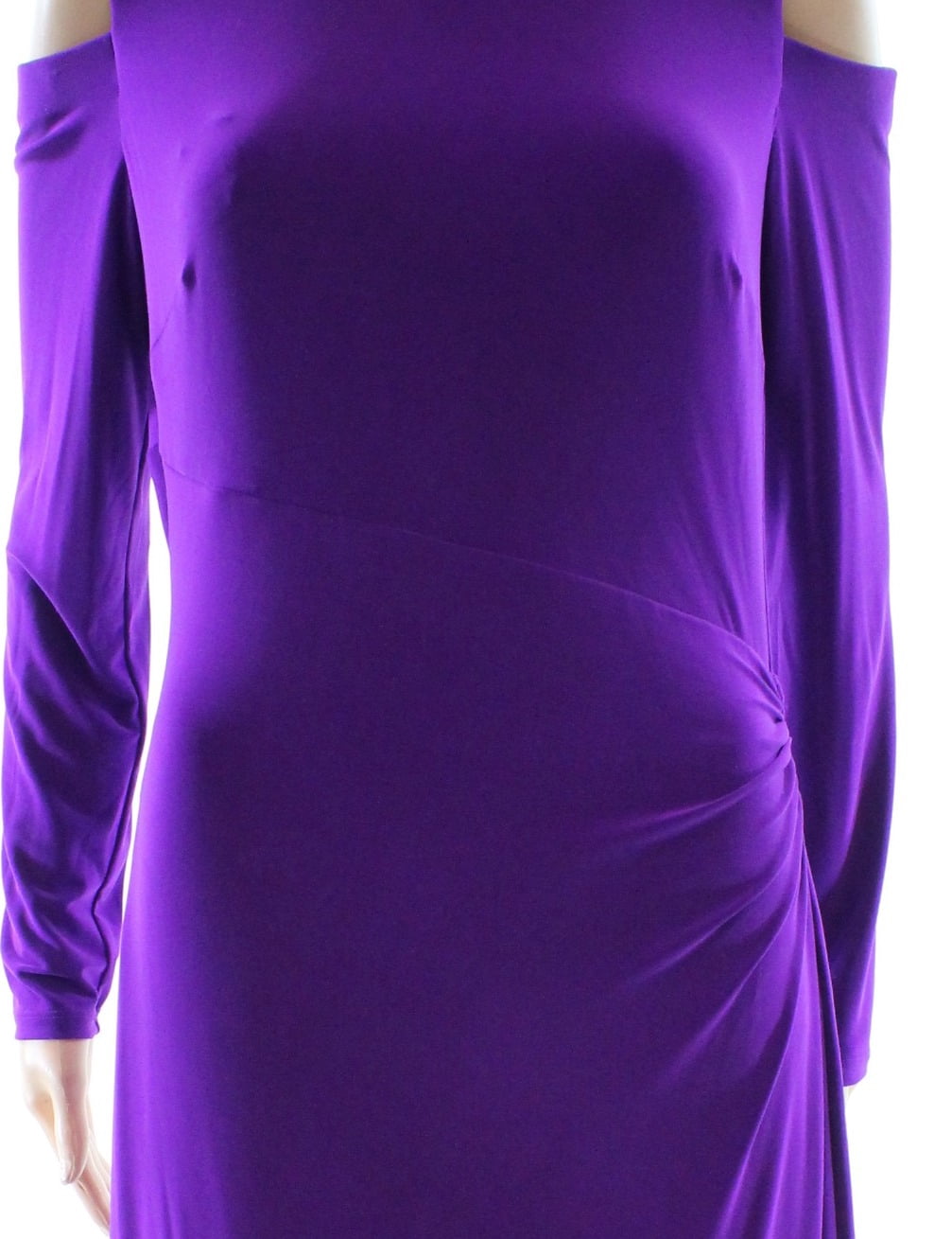 thumbnail image 3 of Lauren Ralph Lauren Women's Sheath Cold-Shoulder Dress Purple 18, 3 of 4