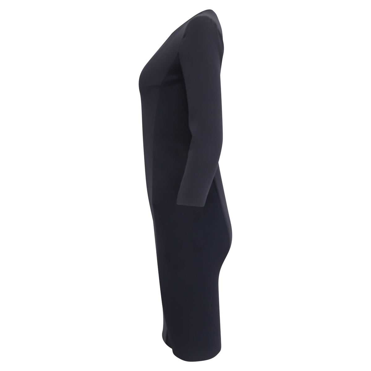 thumbnail image 3 of Pre-Owned Max Mara V-Neck Long Sleeve Mini Fitted Dress in Navy Blue Triacetate, 3 of 5