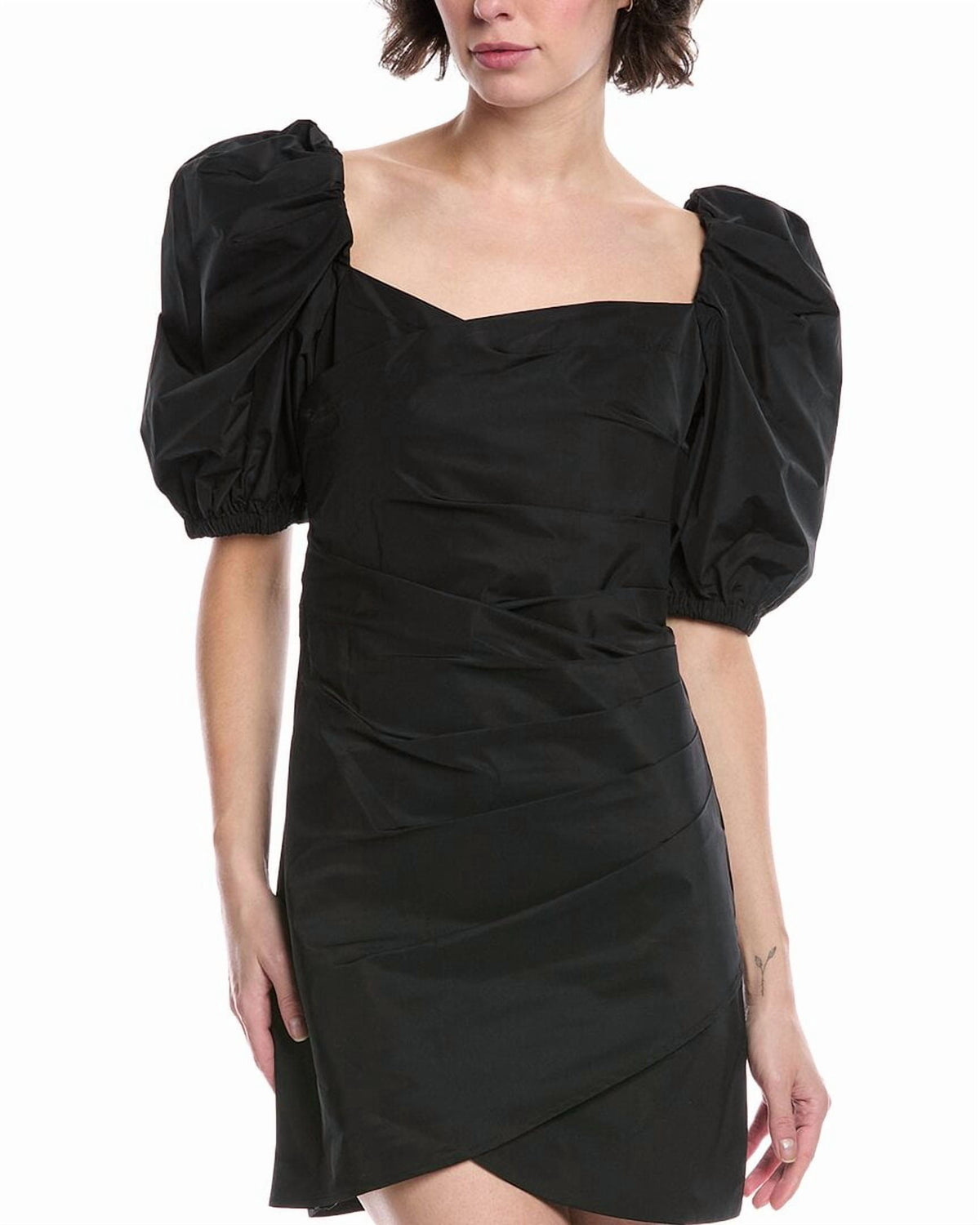 thumbnail image 3 of SEA NEW YORK womens Diana Taffeta Mini Dress, 0, Black, 3 of 4