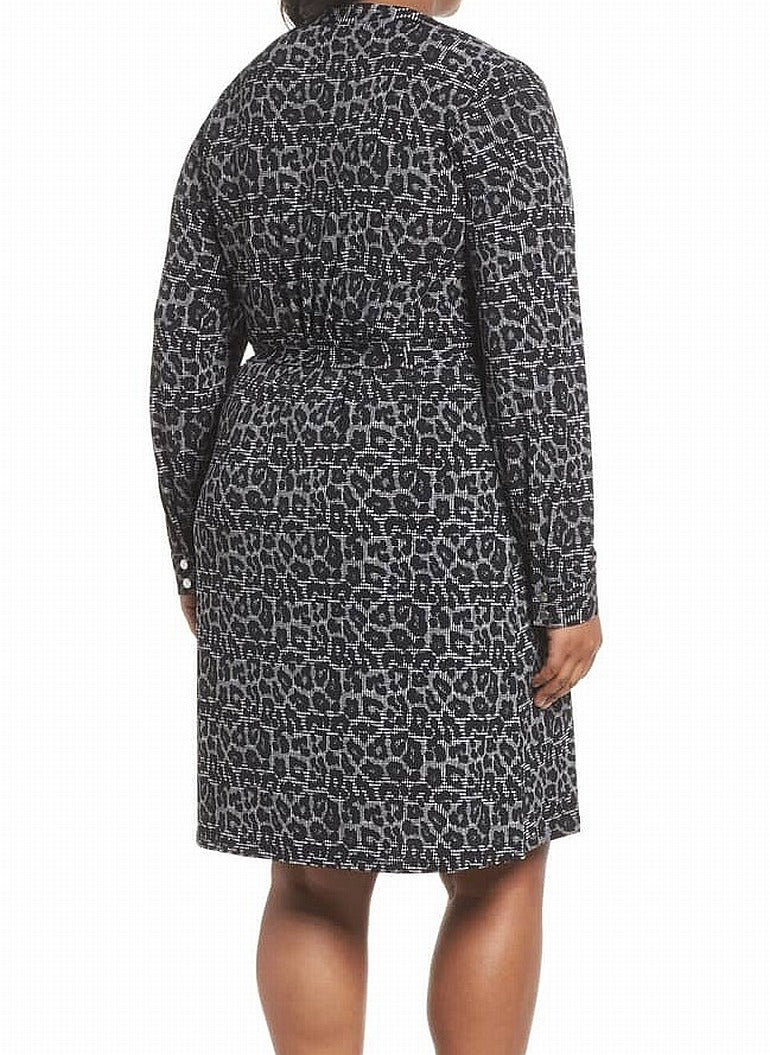 thumbnail image 2 of Michael Michael Kors Plus Size Printed Shirtdress Black 1X, 2 of 4