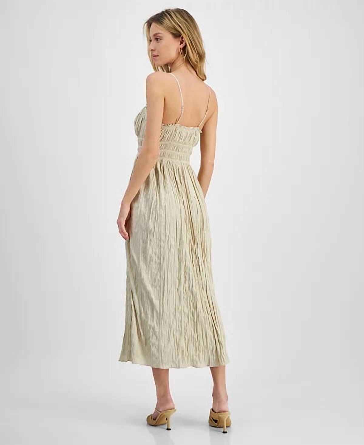 thumbnail image 3 of Lucy Paris STONE Women's Rosalie Smocked Midi Dress, US Large, 3 of 4