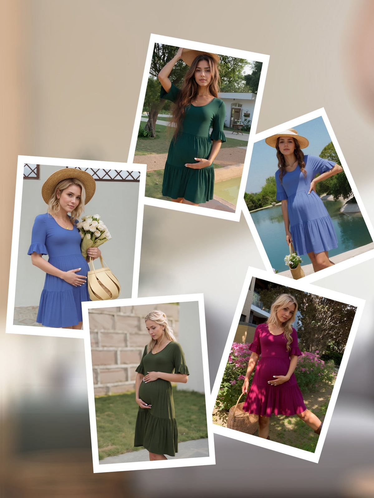 thumbnail image 5 of Women's Summer Maternity Dress Ruffle Short Sleeve Maternity Clothes, 5 of 6