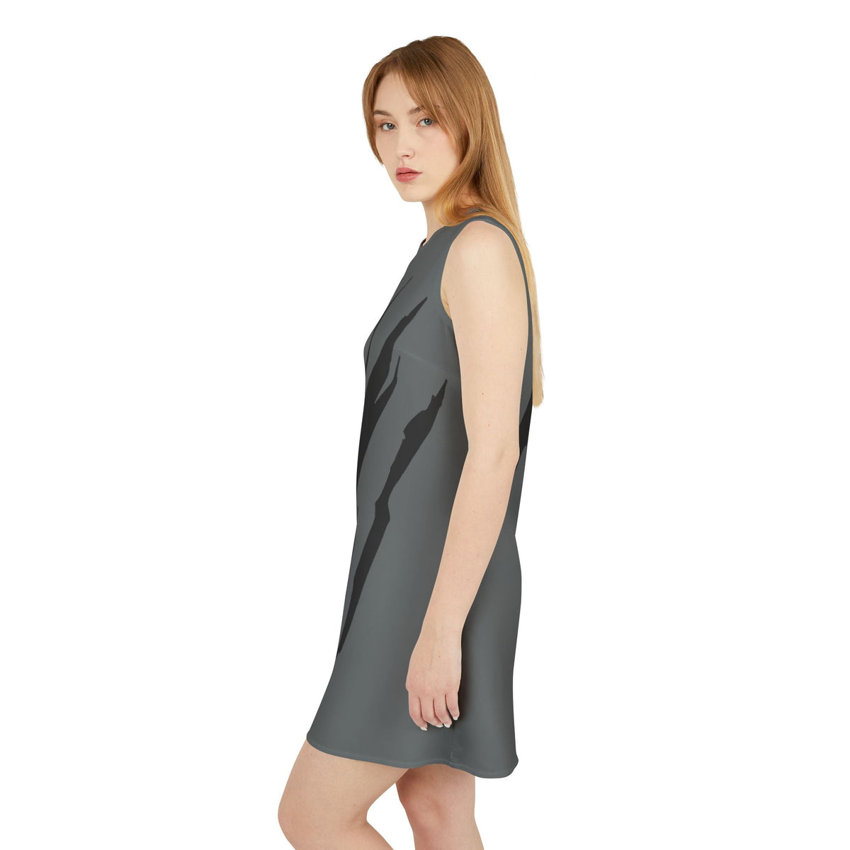 thumbnail image 5 of Effete Feline Claw Marks Scratch A-line Sleeveless Dress (AOP), 5 of 6