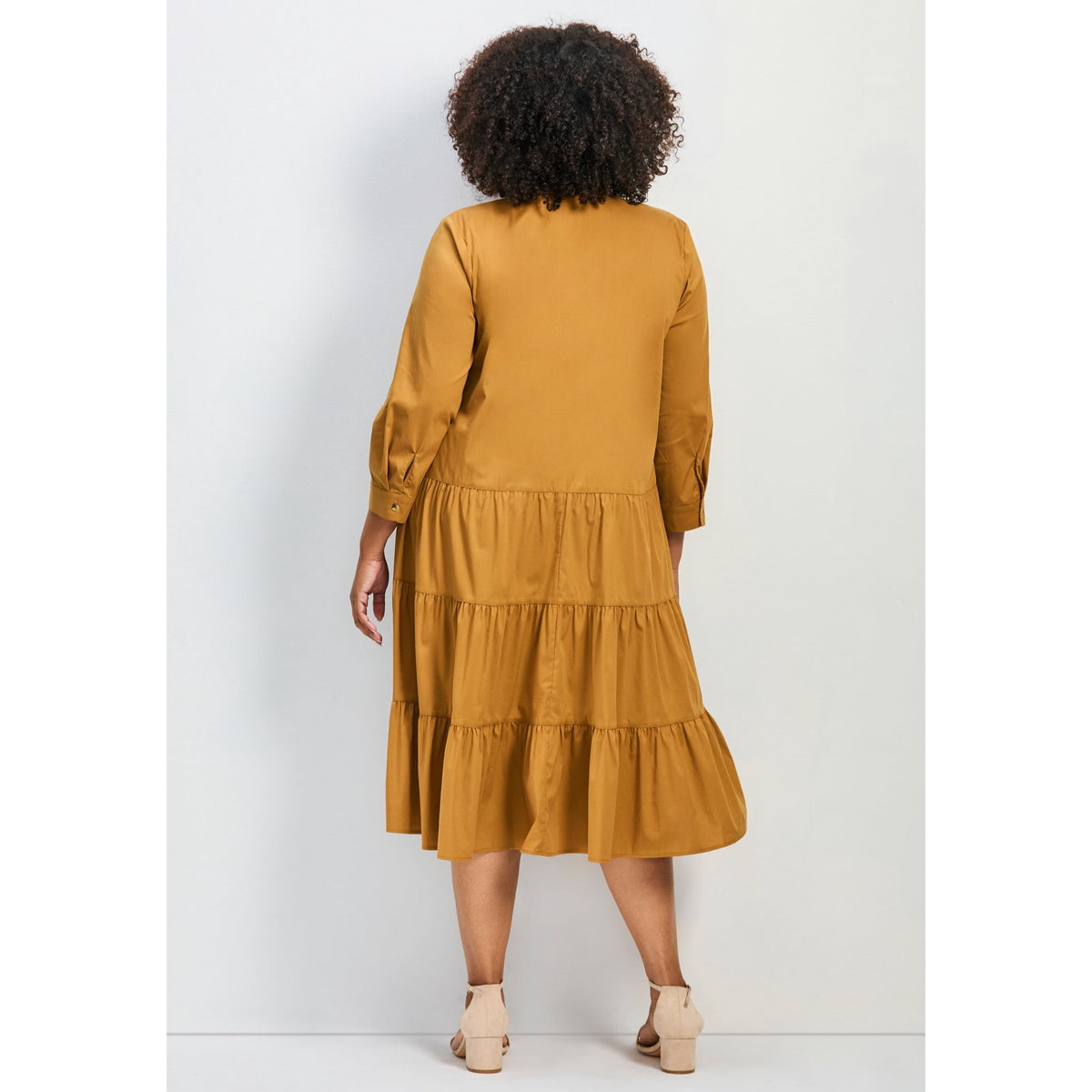 thumbnail image 2 of Avenue Women's Plus Size Avery Cotton Poplin Button Dress, 2 of 2
