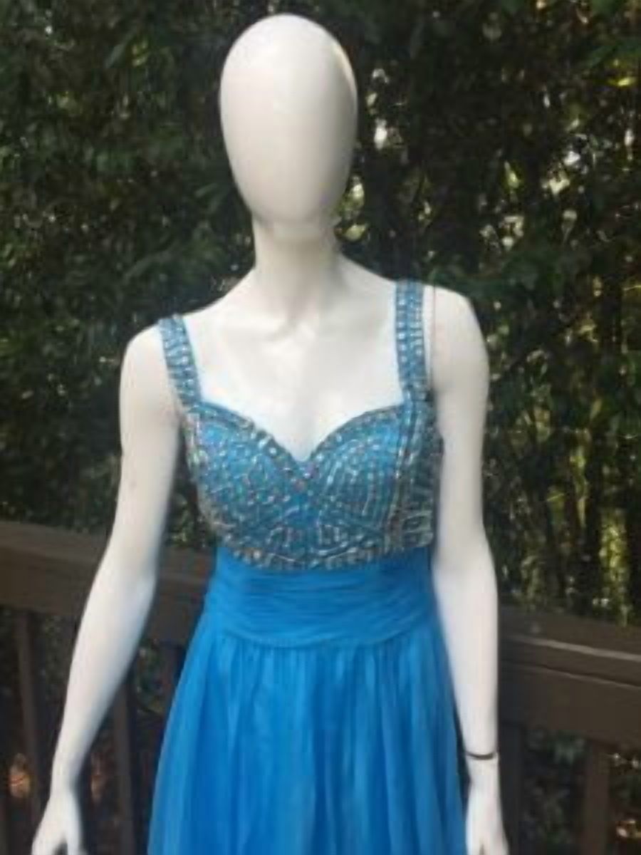 thumbnail image 3 of Sky Blue Ball Gown Dress with Scarf, 3 of 4
