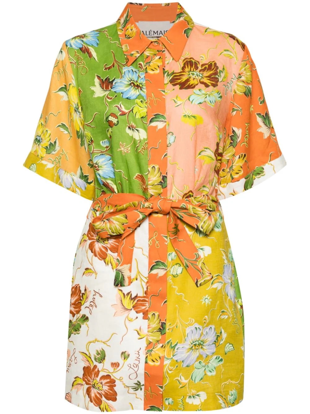thumbnail image 6 of 2026 New Floral Print Tie-Waist Short-Sleeve Dress for Women, 6 of 6
