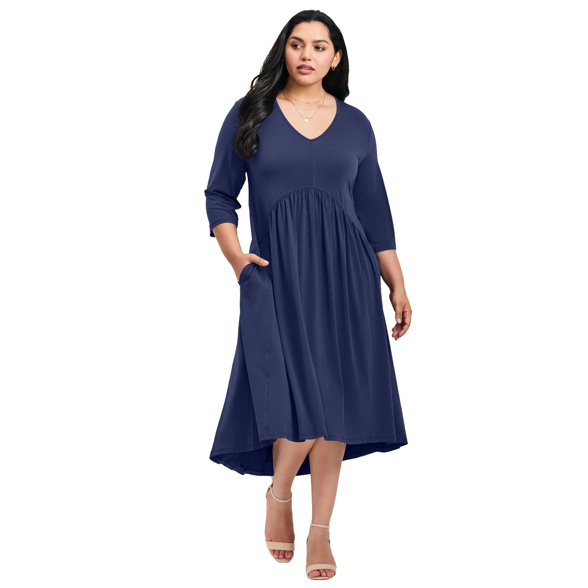 thumbnail image 1 of Avenue Women's Plus Size Valery V-Neckline Ity Jersey Dress, 1 of 2