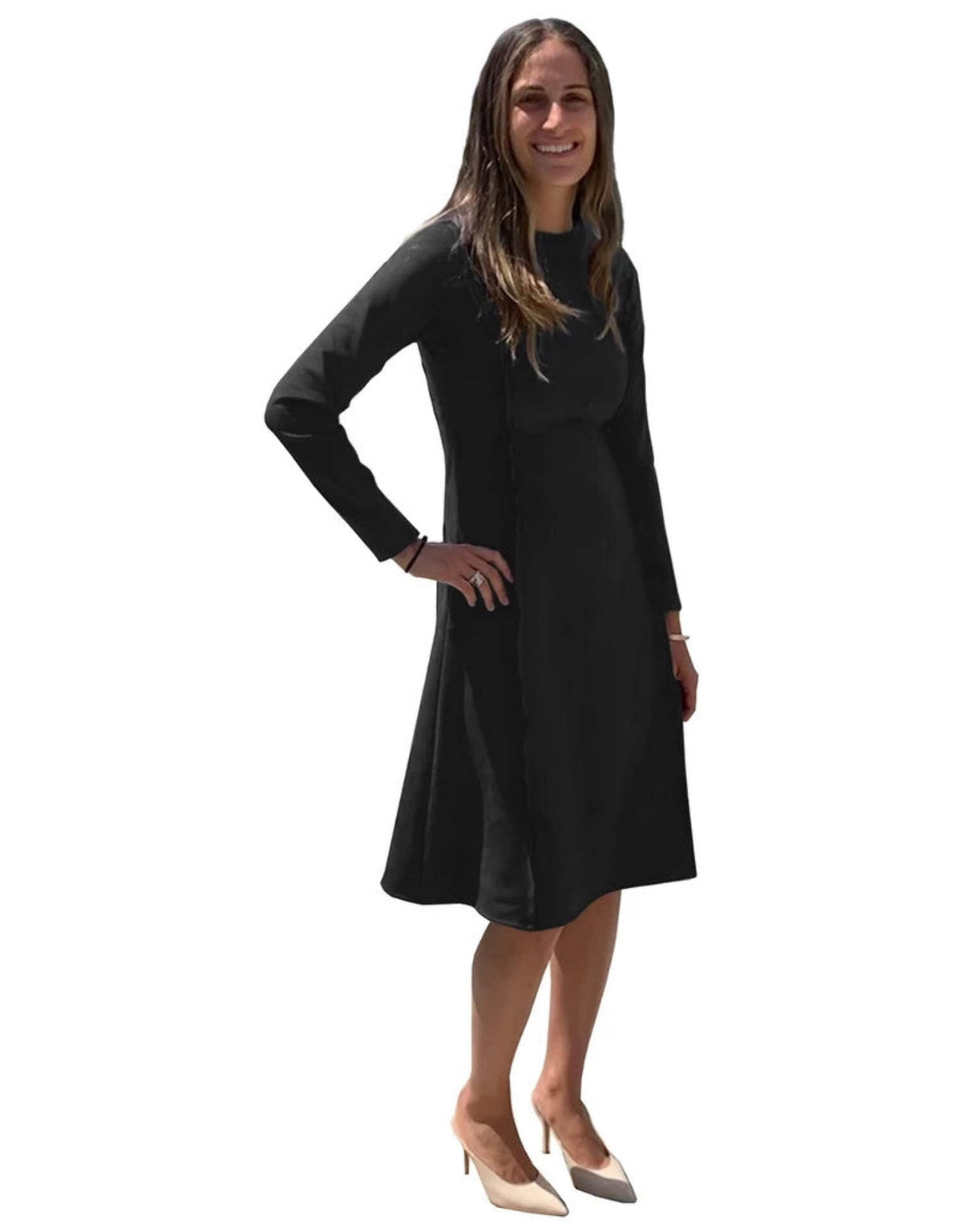 thumbnail image 1 of Baby'O Womens Raw Edge Seam Techno Suede Dress, 1 of 3