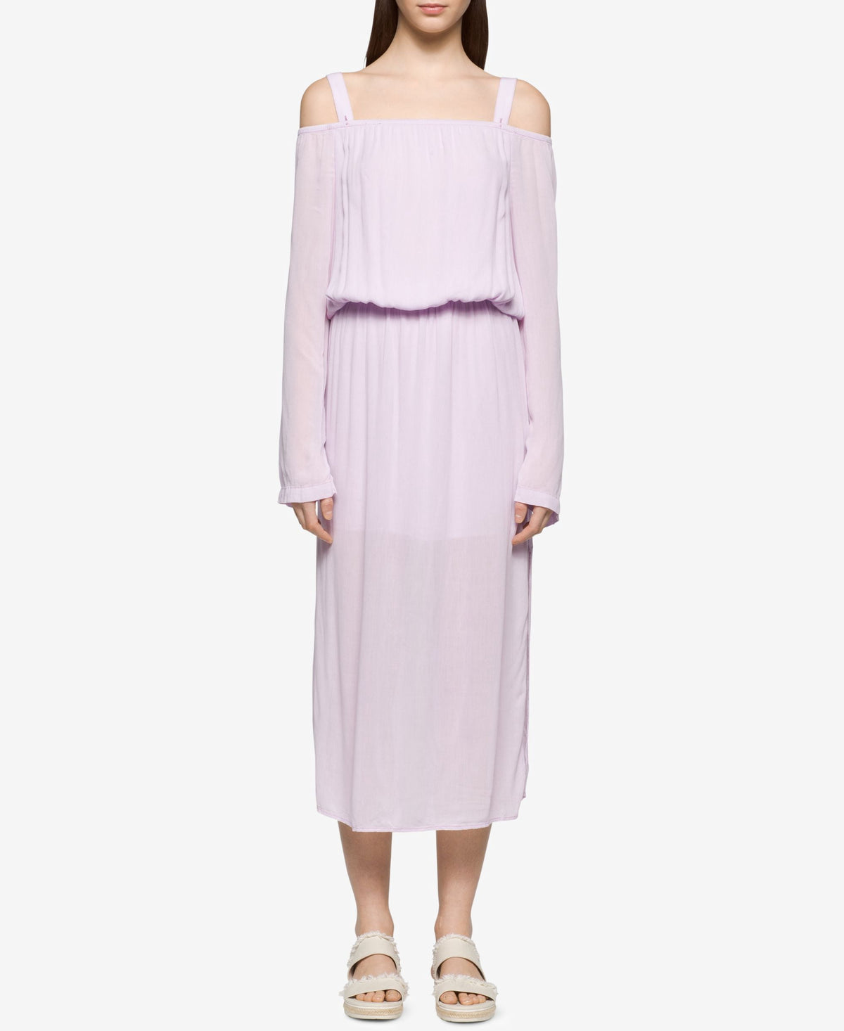 thumbnail image 1 of Calvin Klein Jeans Womens Cold Shoulder A-Line Cocktail Dress Pink S, 1 of 1