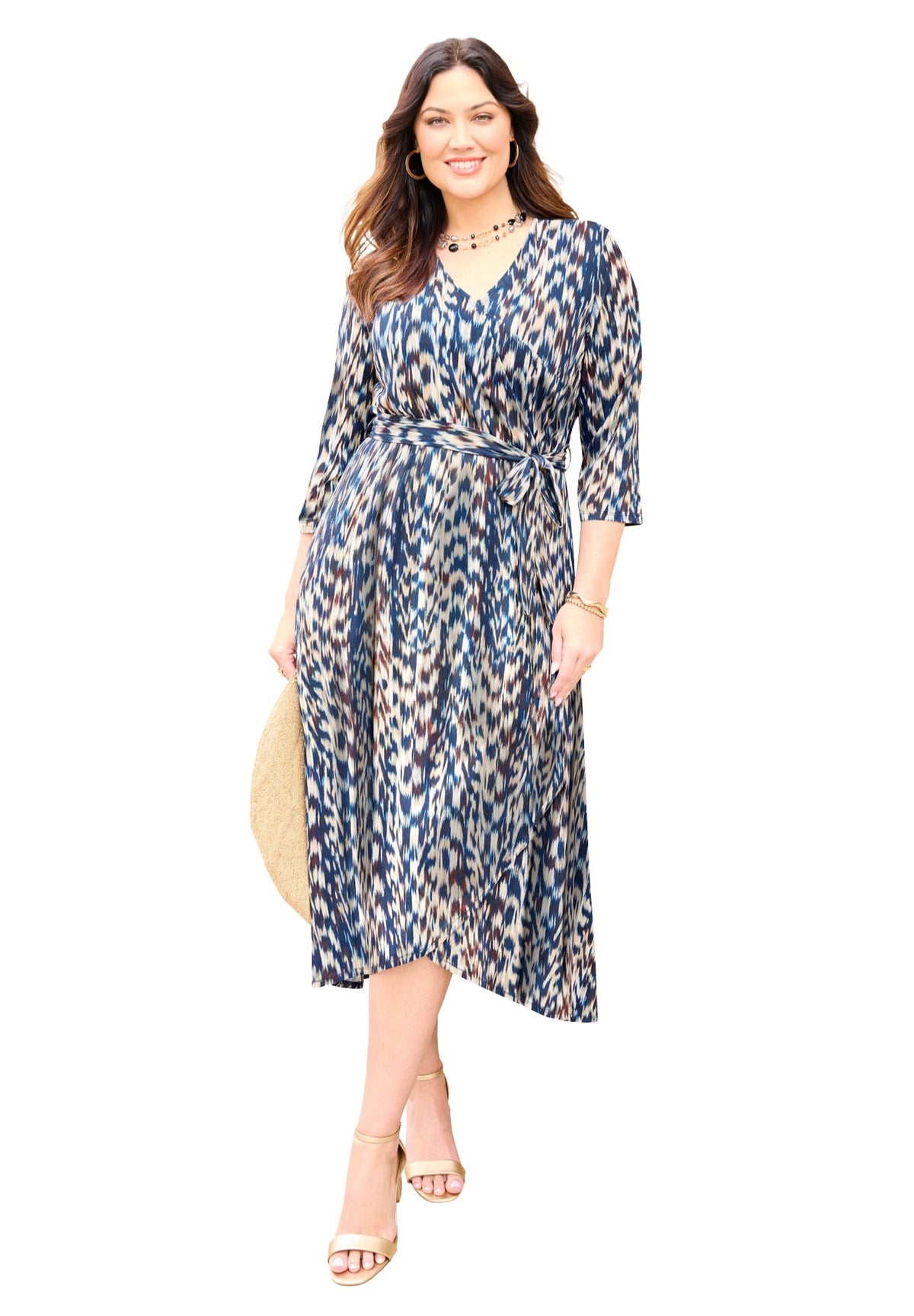 thumbnail image 1 of Catherines Women's Plus Size Easy Faux Wrap Dress, 1 of 2