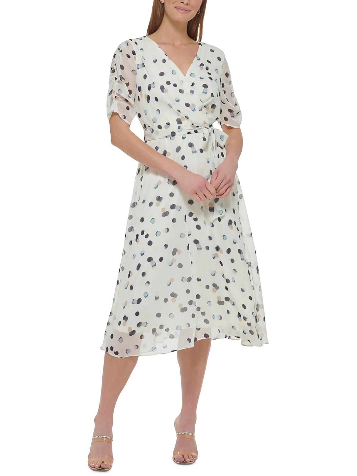 thumbnail image 1 of DKNY Womens Polka Dot Midi Dress, 1 of 4
