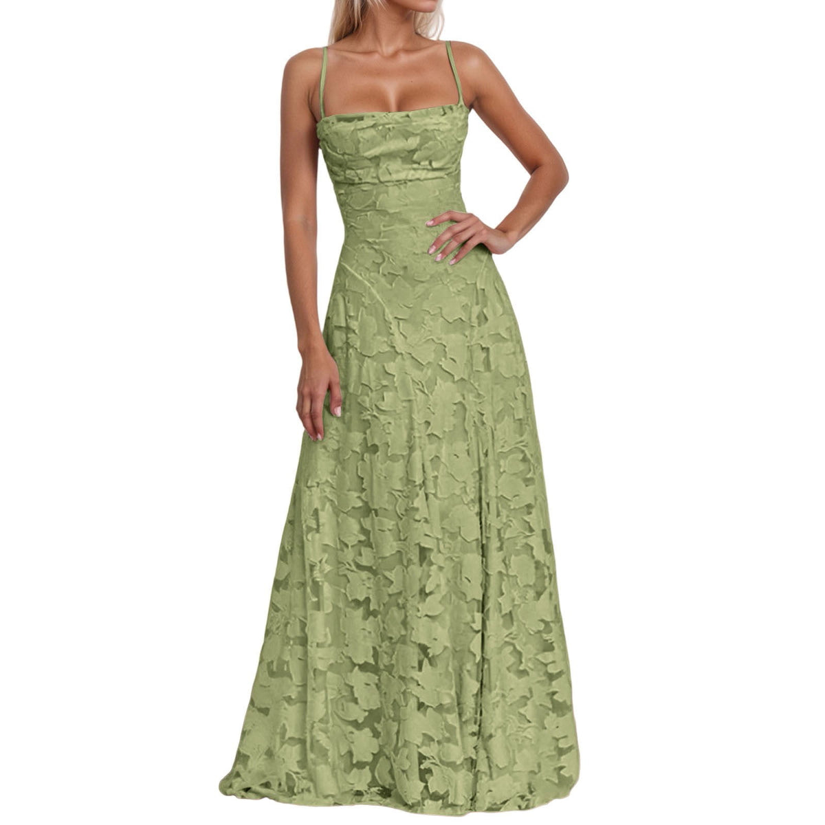 thumbnail image 1 of Hiiko Women's Formal Evening Dress Spaghetti Strap Flowy Maxi Dress Wedding Guest Dresses, 1 of 4