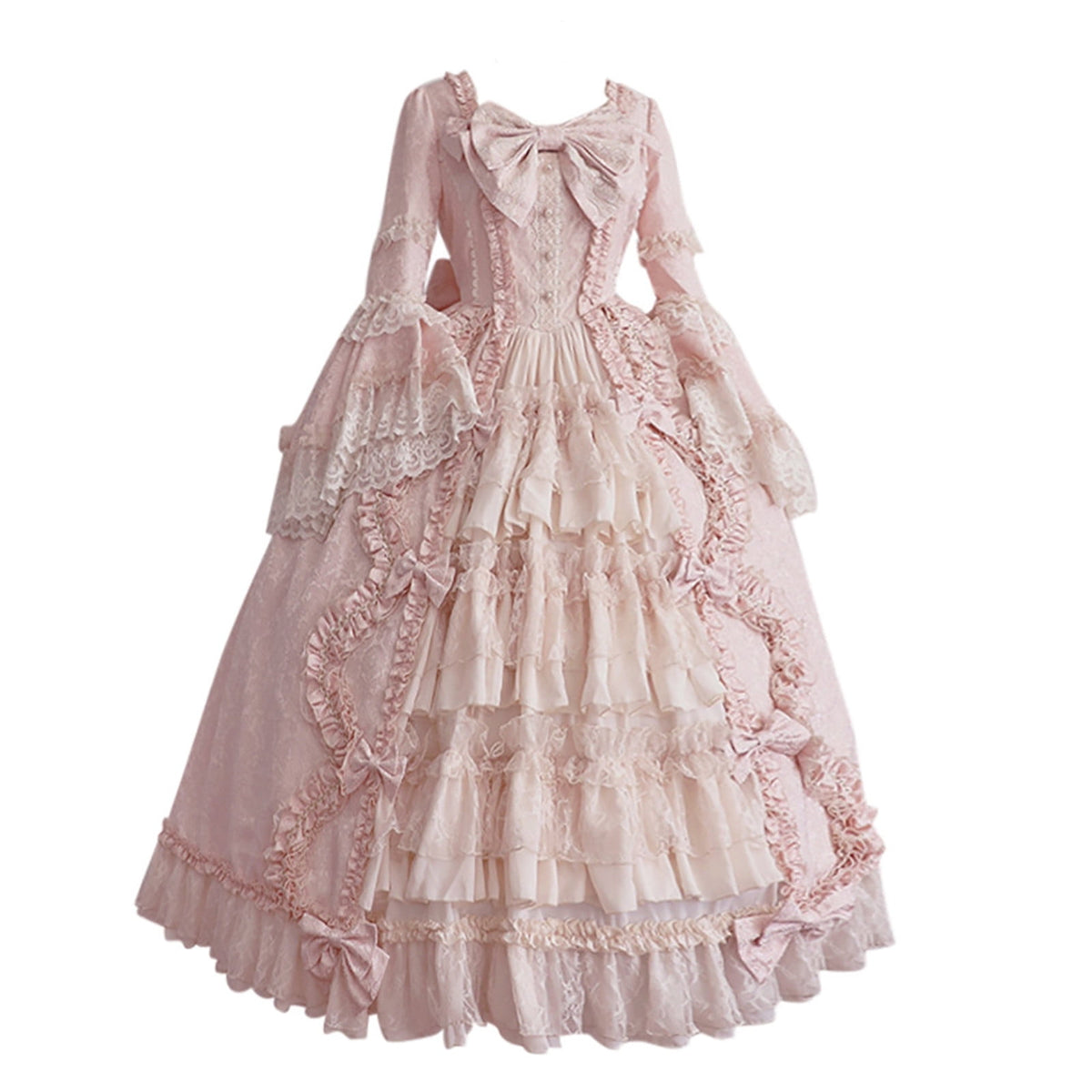thumbnail image 1 of Lilgiuy Womenl Vintage Gothic Court Gown Cake Skirt Lace Clashing Dress, 1 of 6