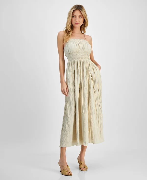 thumbnail image 1 of Lucy Paris STONE Women's Rosalie Smocked Midi Dress, US X-Large, 1 of 4