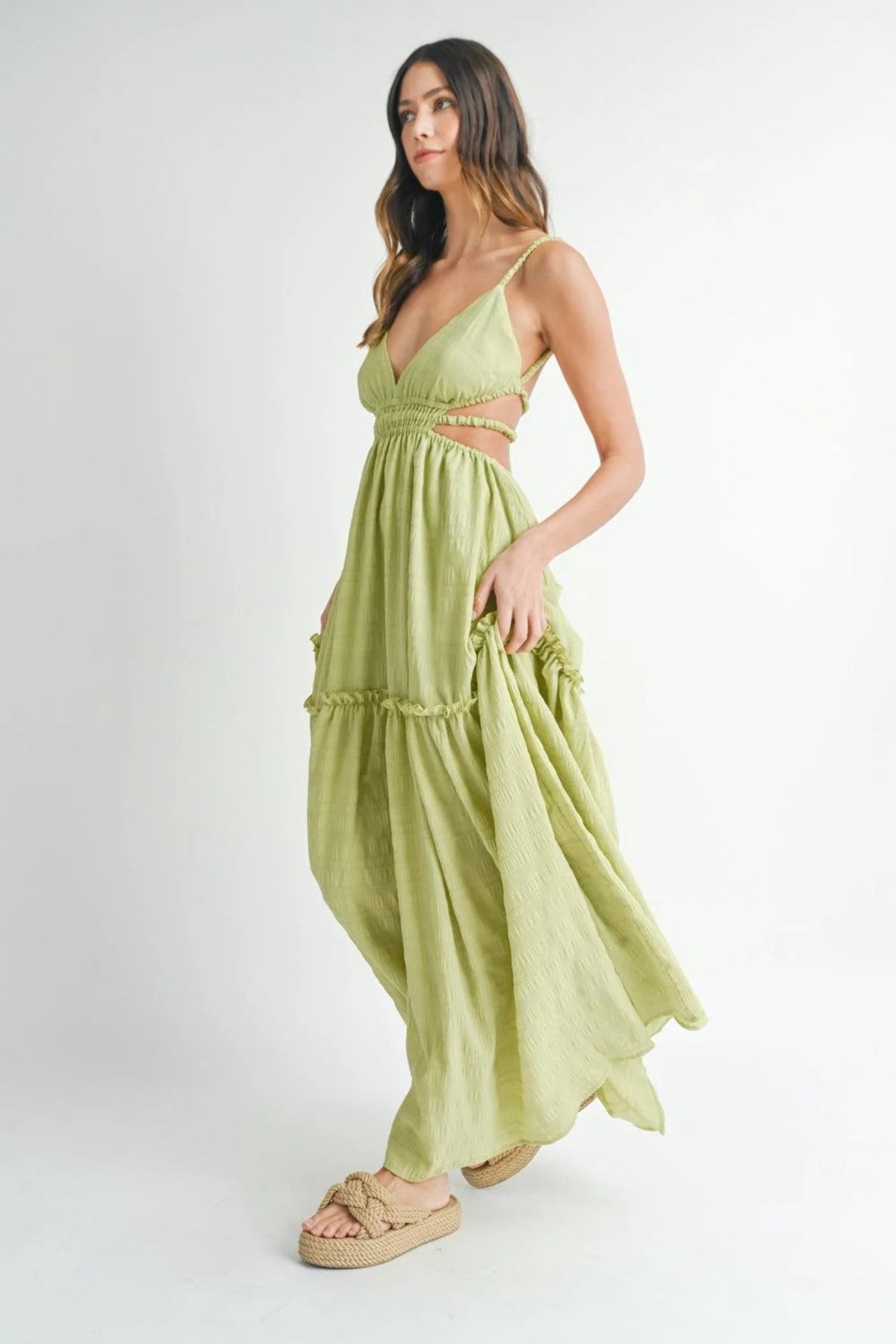 thumbnail image 1 of MABLE Cutout Waist Backless Maxi Dress, 1 of 5