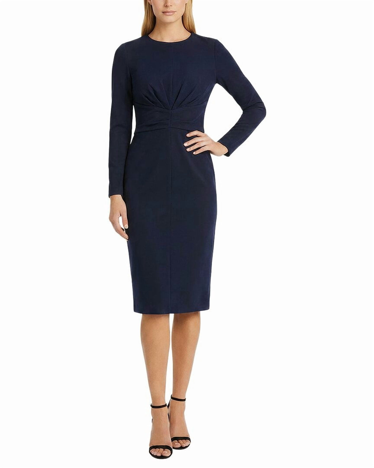 thumbnail image 1 of Maggy London womens Midi Dress, 4, Navy, 1 of 3