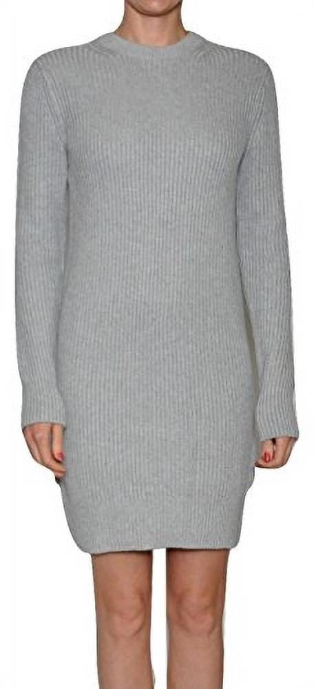 thumbnail image 1 of Michael Kors Women's Ribbed Knit Cotton Blend Sweater Dress (Medium, Pearl Heather), 1 of 5