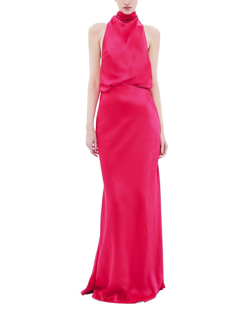 thumbnail image 1 of Misha womens The 'Cameron' Satin Dress, l, Pink, 1 of 3