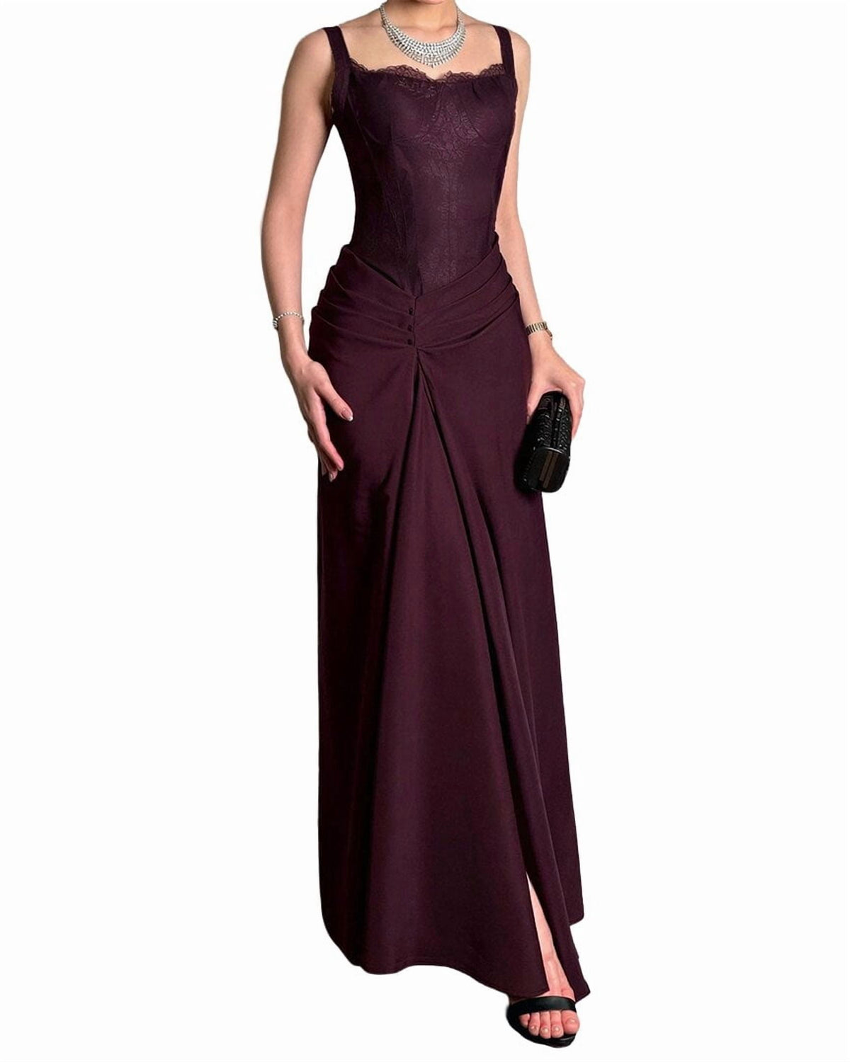 thumbnail image 1 of OLOEY womens Solid Maxi Dress, 2, 1 of 3