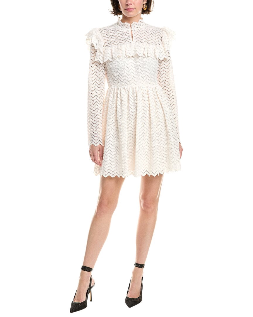 thumbnail image 1 of Rebecca Taylor womens Chevron Lace Mini Dress, 00, Pink, 1 of 3