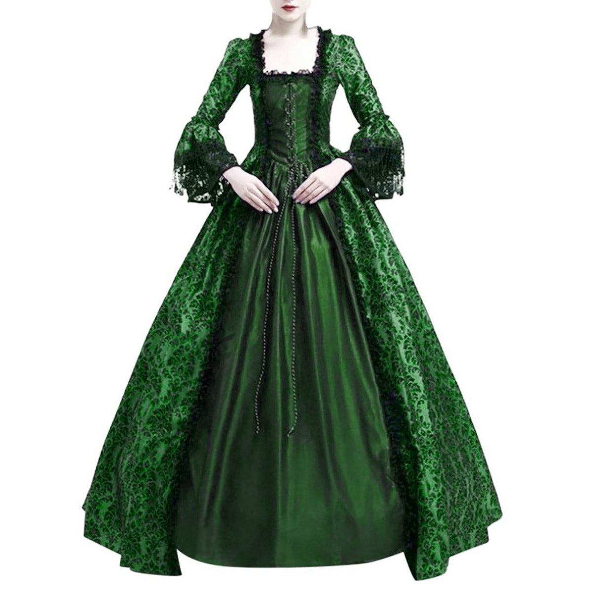 thumbnail image 1 of SCSAlgin Victorian Dress for Women 1800S Medieval Renaissance Dresses Corset Flare Sleeve Dress Cocktail Party Ball Gown, 1 of 6