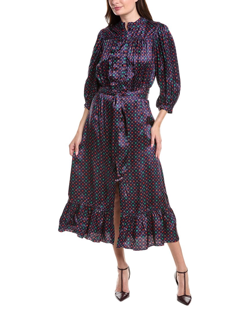 thumbnail image 1 of Sandro womens Tie Waist Shirtdress, 36, Blue, 1 of 3