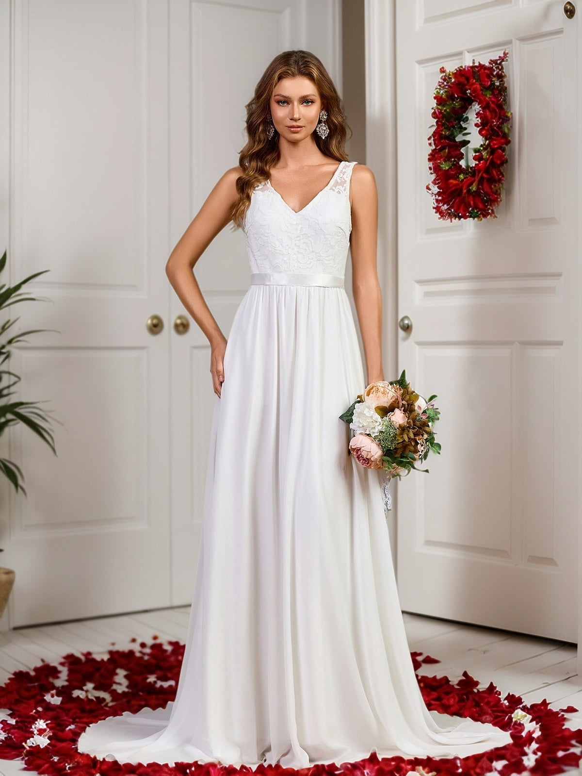 thumbnail image 1 of Wedding Dresses for Bride Unique Lace Beautiful Layers Tulle A Line Dreamy Beach Wedding Gowns, 1 of 8
