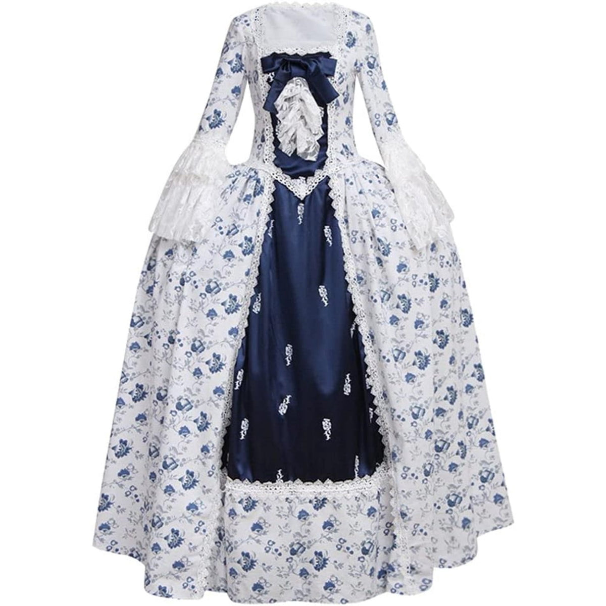thumbnail image 1 of Women's Rococo Ball Gown Gothic Victorian Dress Navy Blue Flower, 1 of 6