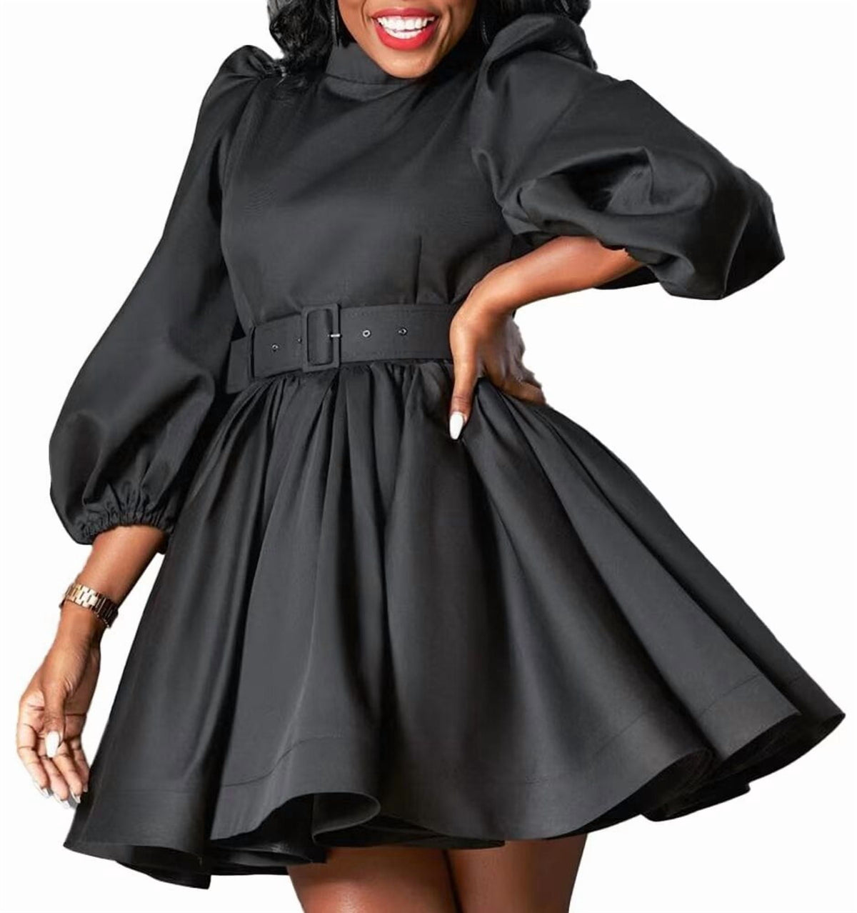 thumbnail image 1 of Womens 2026 Spring Dresses Casual Ruffle Tiered A Line Swing Mini Cute Dress, 1 of 5