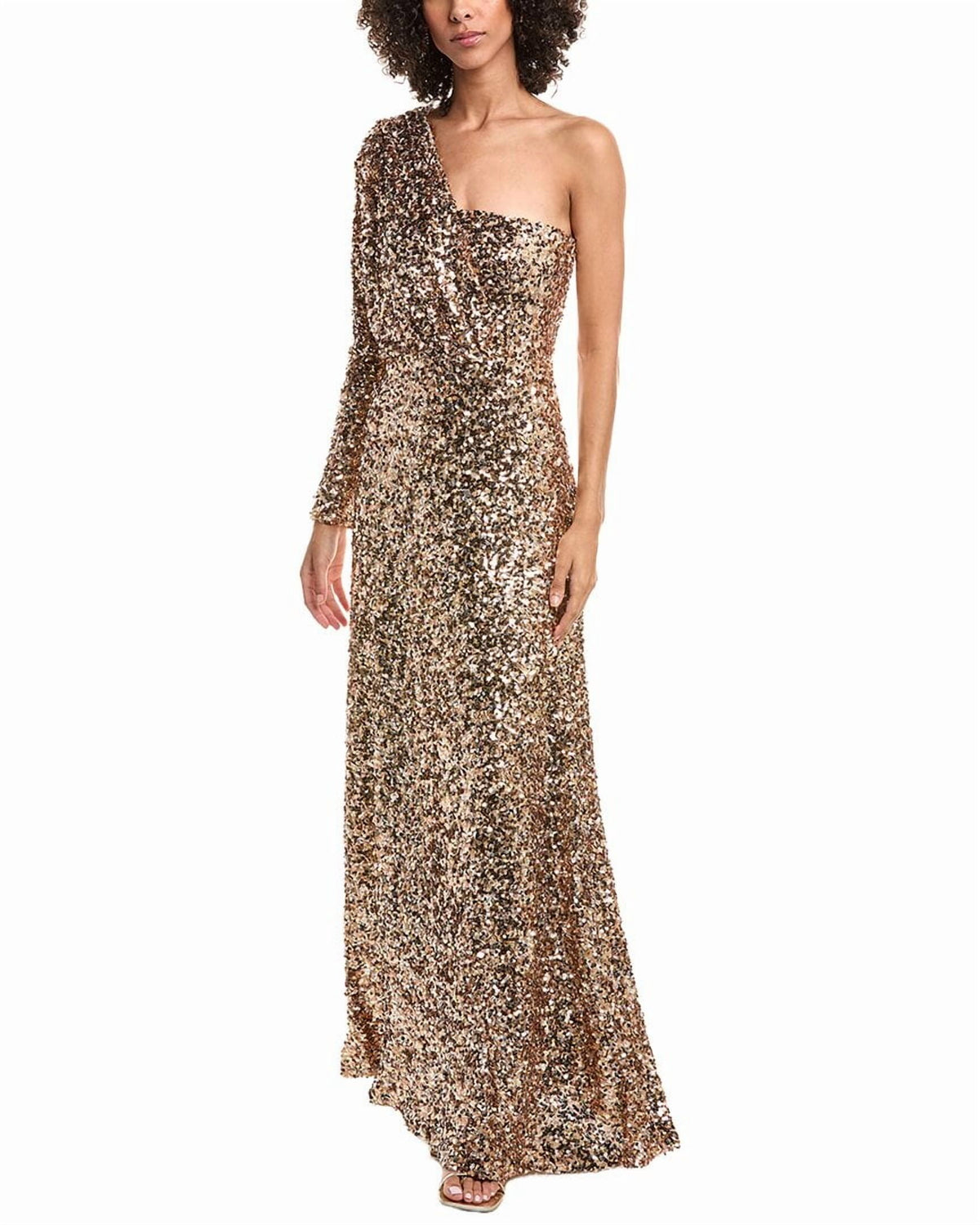 thumbnail image 3 of Halston womens Ramona Sequin Gown, 2, Gold, 3 of 4