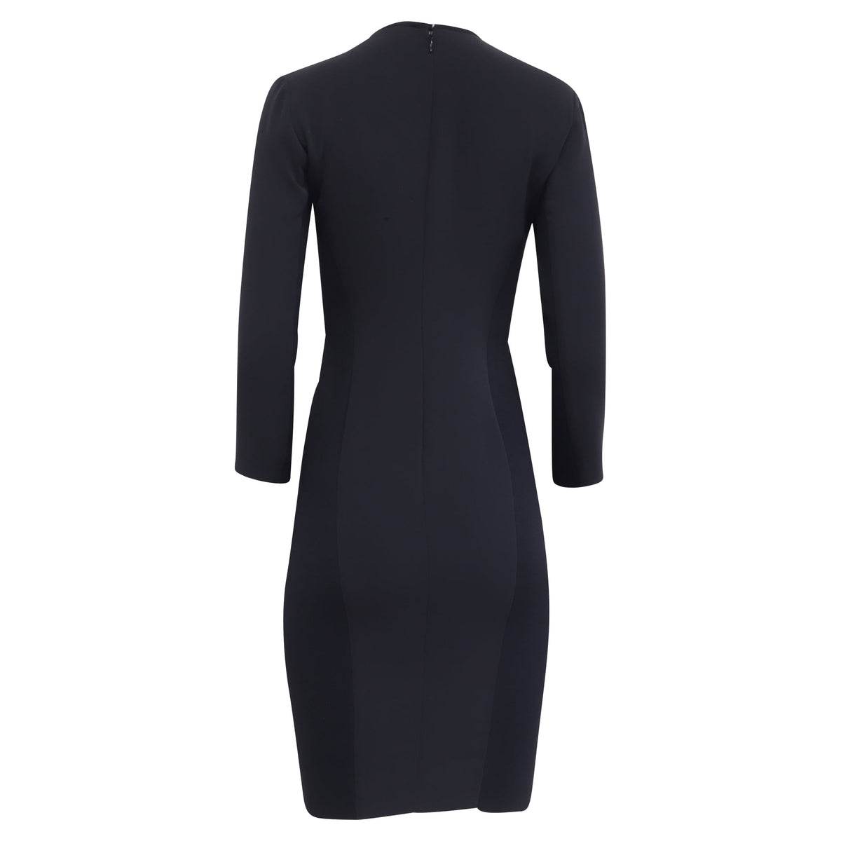 thumbnail image 4 of Pre-Owned Max Mara V-Neck Long Sleeve Mini Fitted Dress in Navy Blue Triacetate, 4 of 5