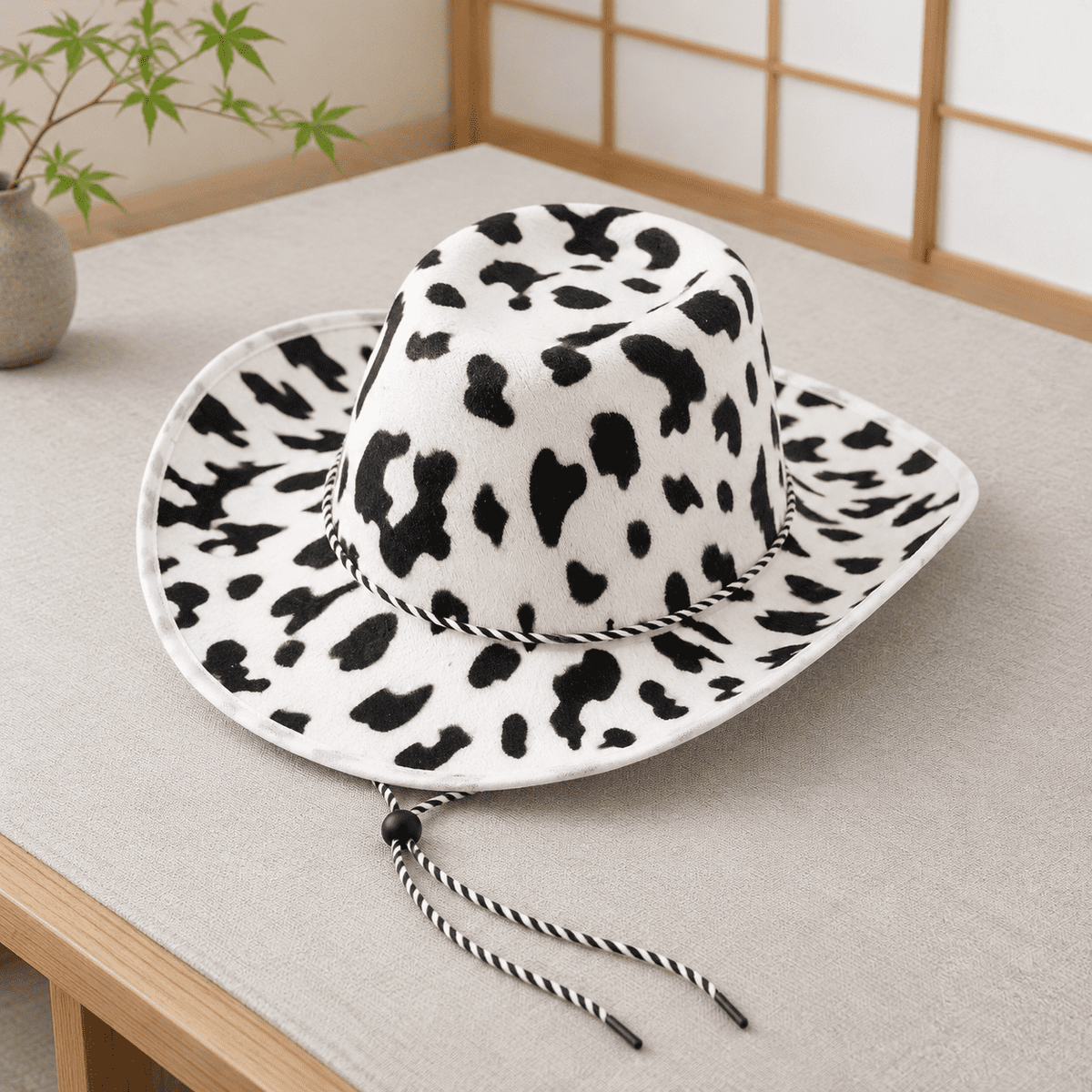 thumbnail image 5 of 8 Pack Cow Print Cowboy Hats Black White Western Style for Theme Party Dress Up, 5 of 7