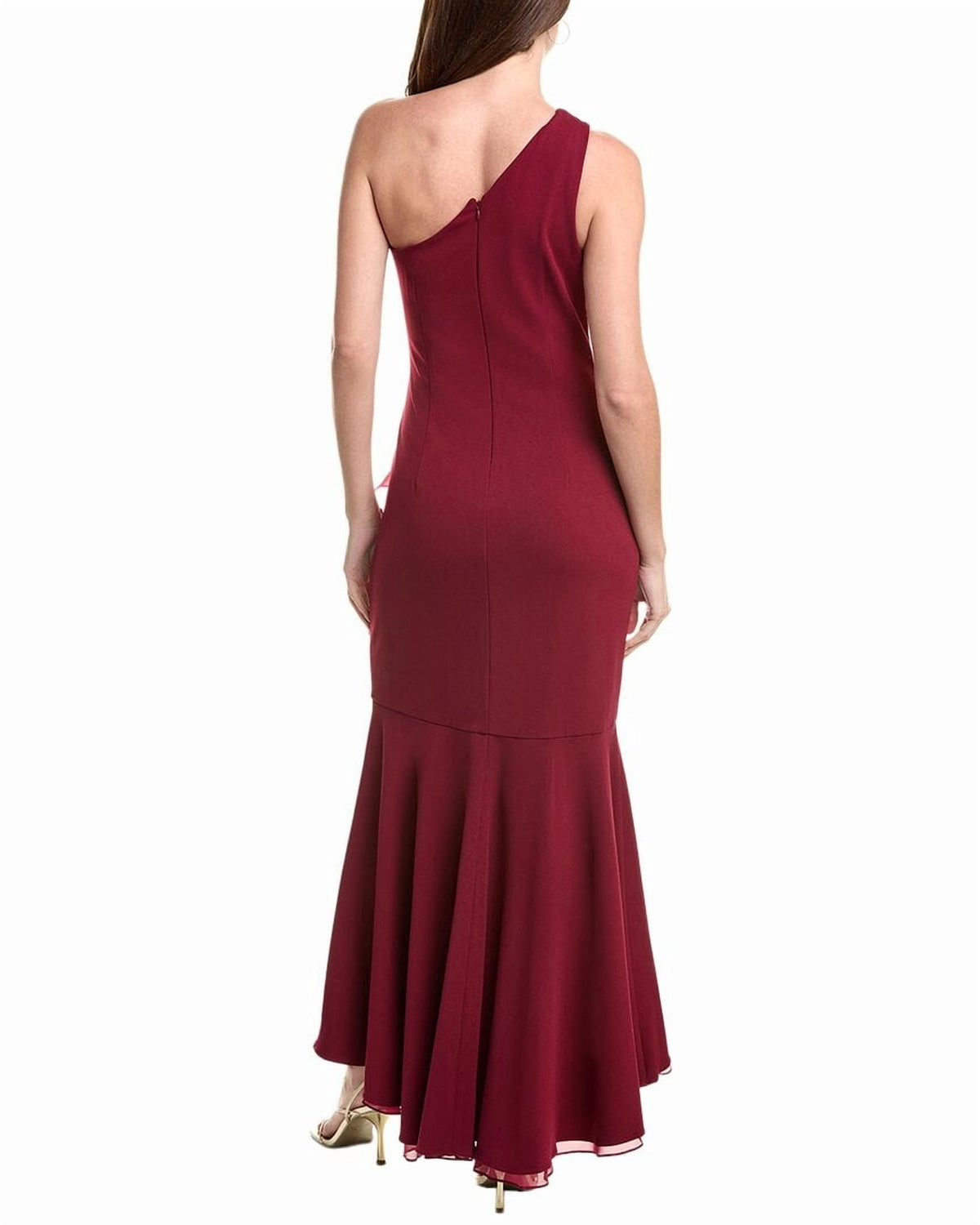 thumbnail image 2 of Adrianna Papell Women's Crepe One Shoulder Ruffle Gown, 14, 2 of 3