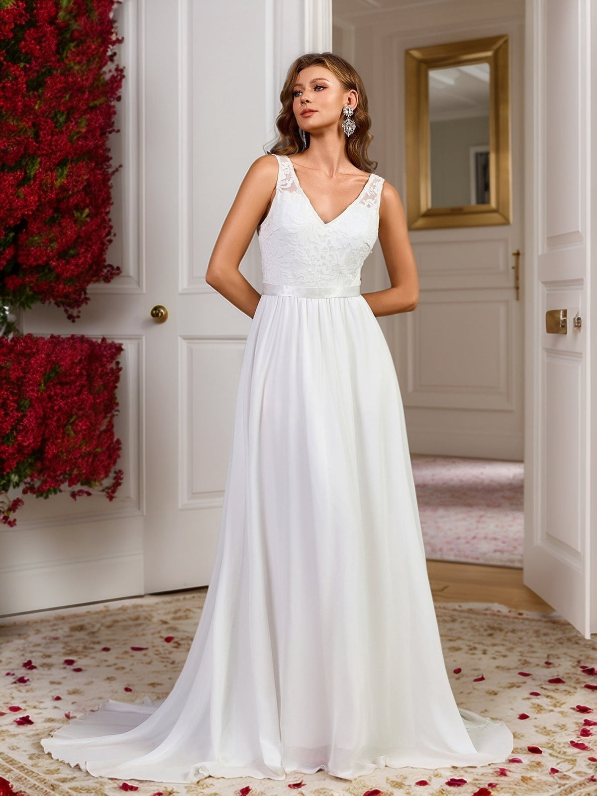 thumbnail image 5 of Wedding Dresses for Bride Unique Lace Beautiful Layers Tulle A Line Dreamy Beach Wedding Gowns, 5 of 8
