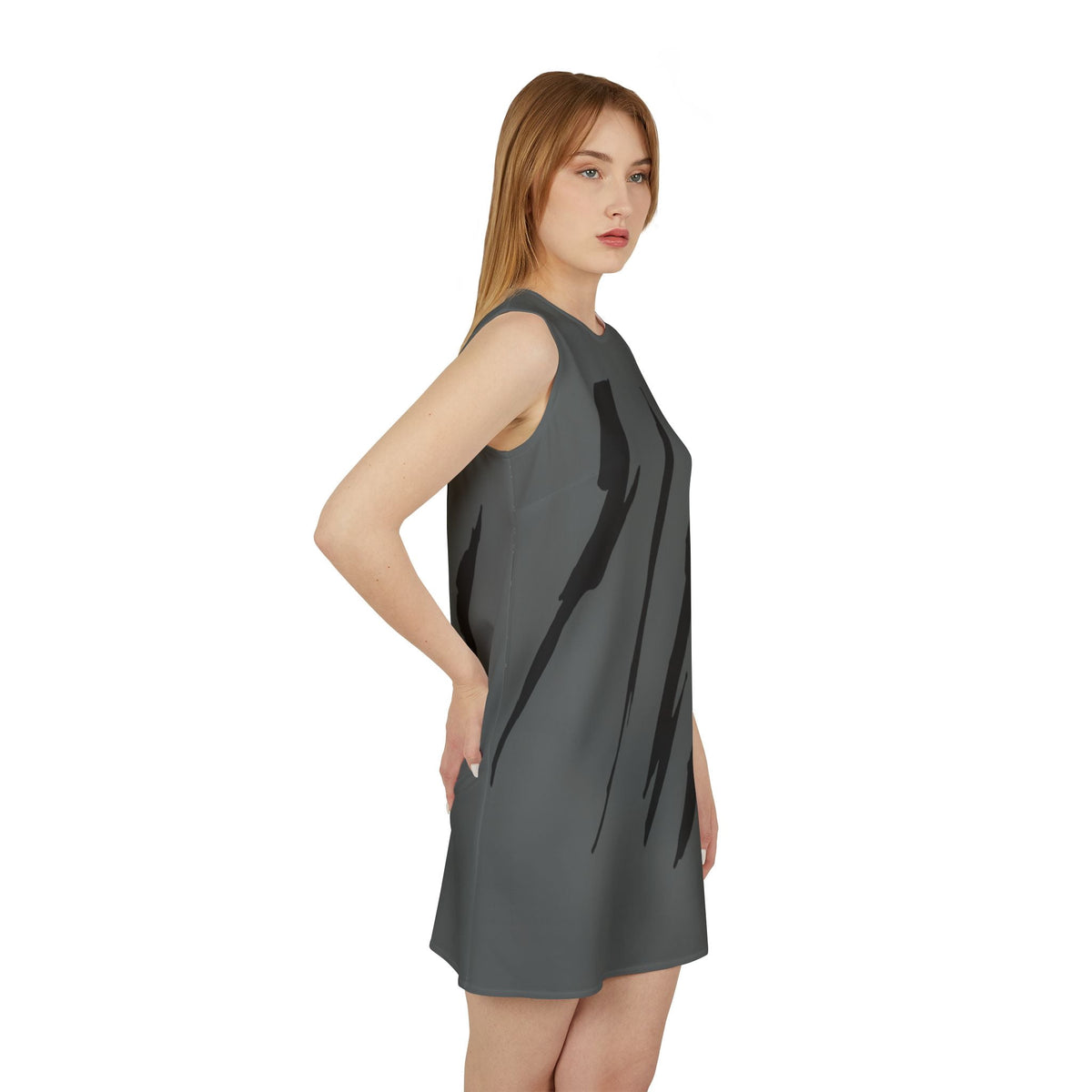 thumbnail image 6 of Effete Feline Claw Marks Scratch A-line Sleeveless Dress (AOP), 6 of 6