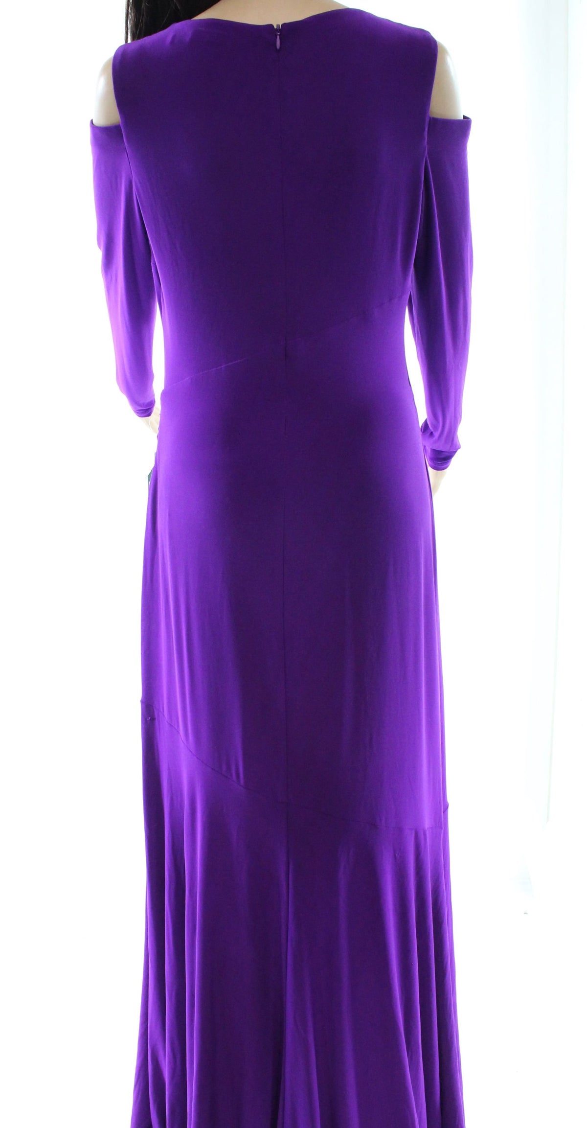 thumbnail image 2 of Lauren Ralph Lauren Women's Sheath Cold-Shoulder Dress Purple 18, 2 of 4