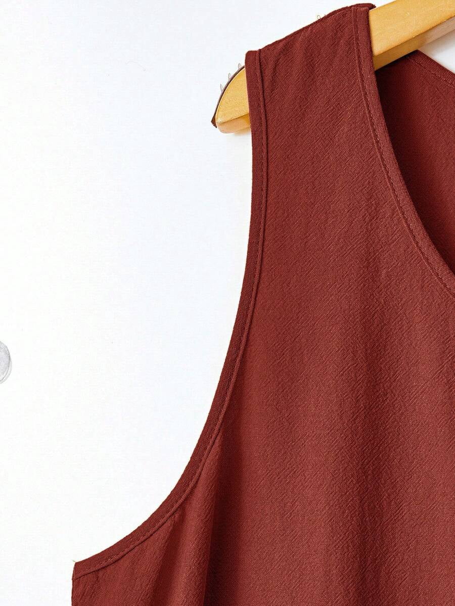 thumbnail image 6 of Womens Redwood Boho Sleeveless A-Line Midi Dress With Pockets, 6 of 9