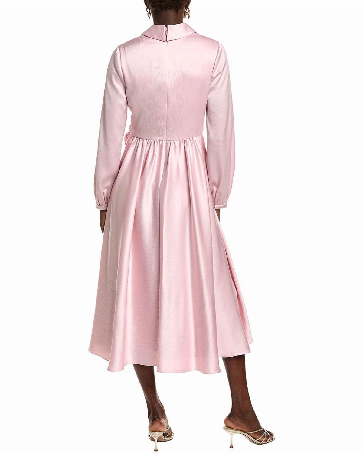 thumbnail image 2 of Badgley Mischka womens Wrap Full Skirt Day Dress, 8, Pink, 2 of 4