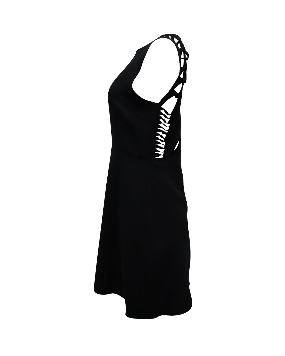 thumbnail image 2 of Pre-Owned Sandro Paris Cut-Out Back Mini Dress in Black Polyester, 2 of 5