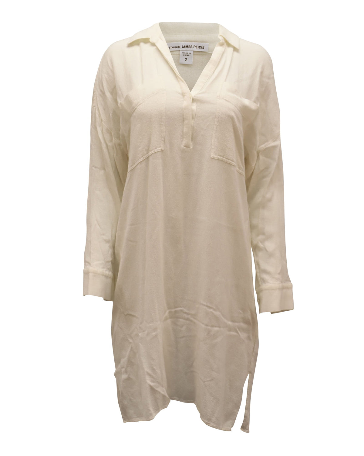 thumbnail image 1 of Pre-Owned James Perse Shirt Dress in Ivory Viscose, 1 of 3