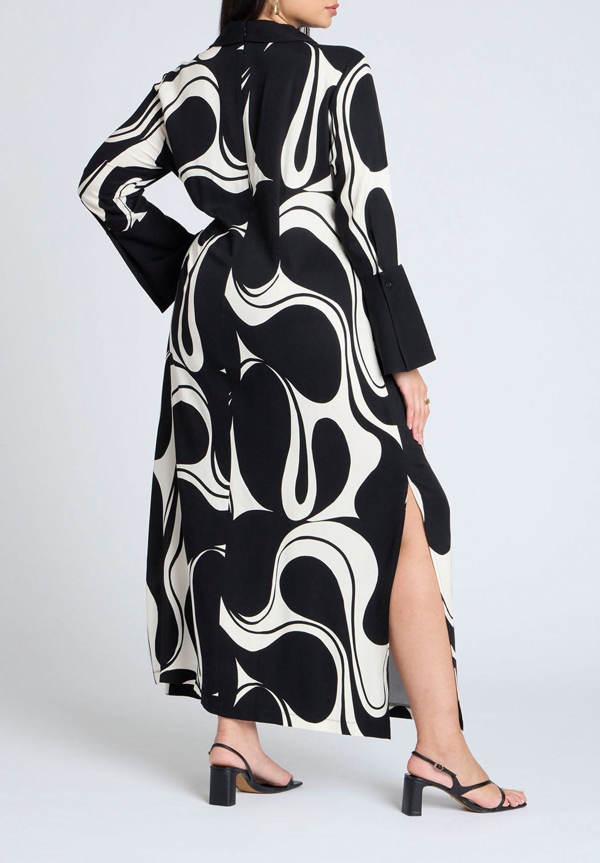 thumbnail image 2 of ELOQUII Women's Plus Size Printed Collared Maxi Dress, 2 of 2